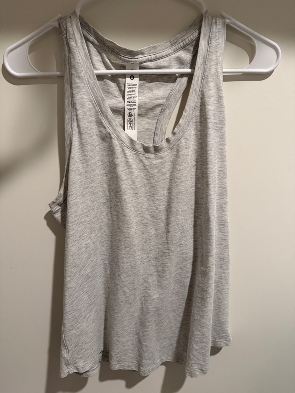 lululemon athletica Heather Light Gray Racerback Tank Top